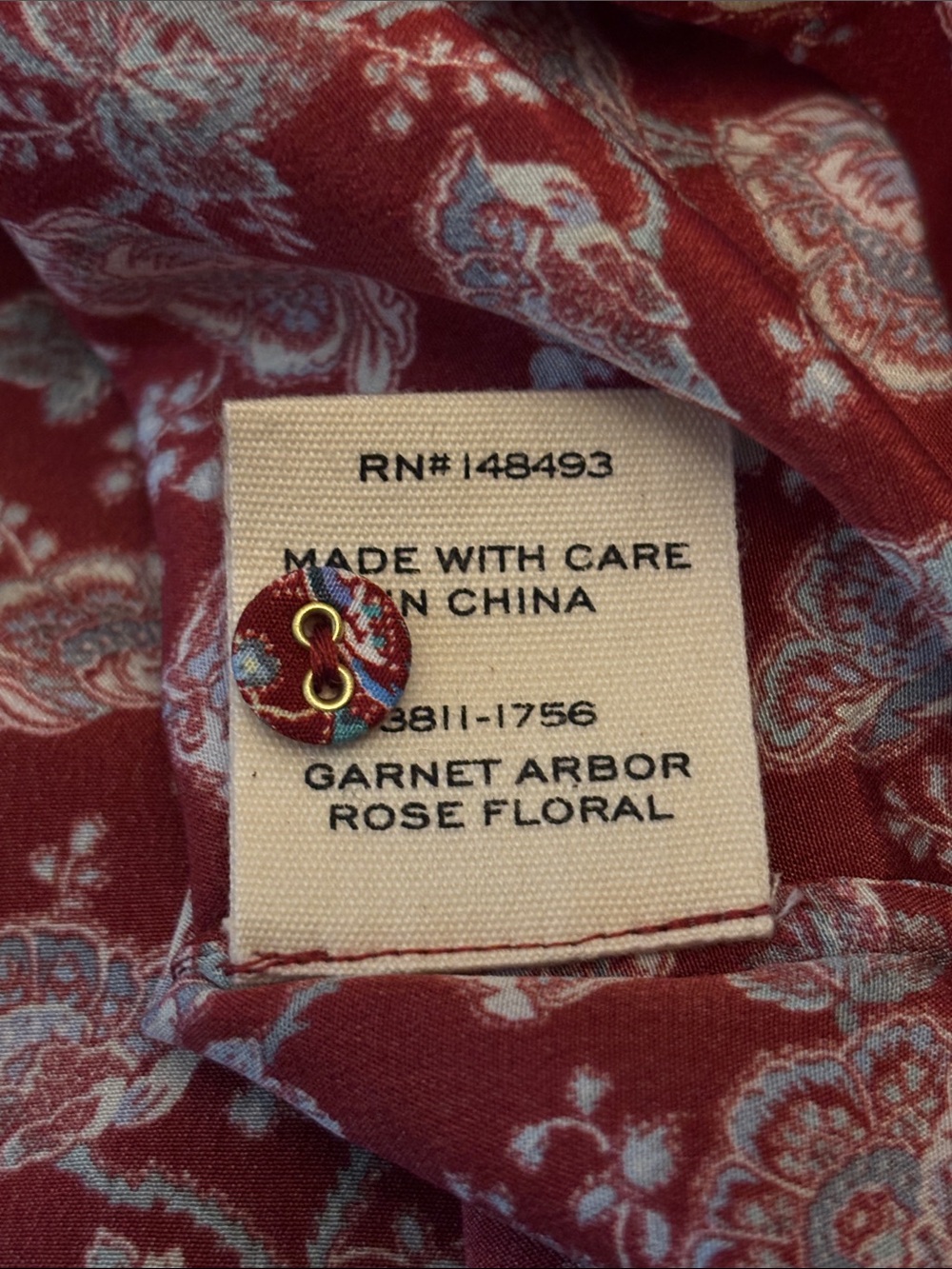 NWT DÔEN Abena Top in Garnet Arbor Rose Floral - Picture 6 of 8
